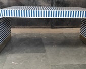 Bone Inlay Optical Design Waterfall Coffee Table Blue, Bone Inlay Optical Design Waterfall Center Table Blue, Bone Inlay Table