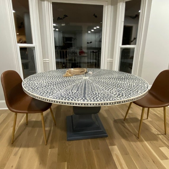 Round kitchen table with tile inlay deals