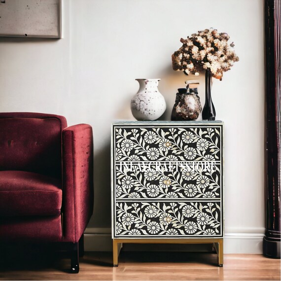 Bone inlay sale nightstand