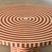 Bone Inlay Stripe Design Round Dining Table Orange, Bone Inlay Home ...