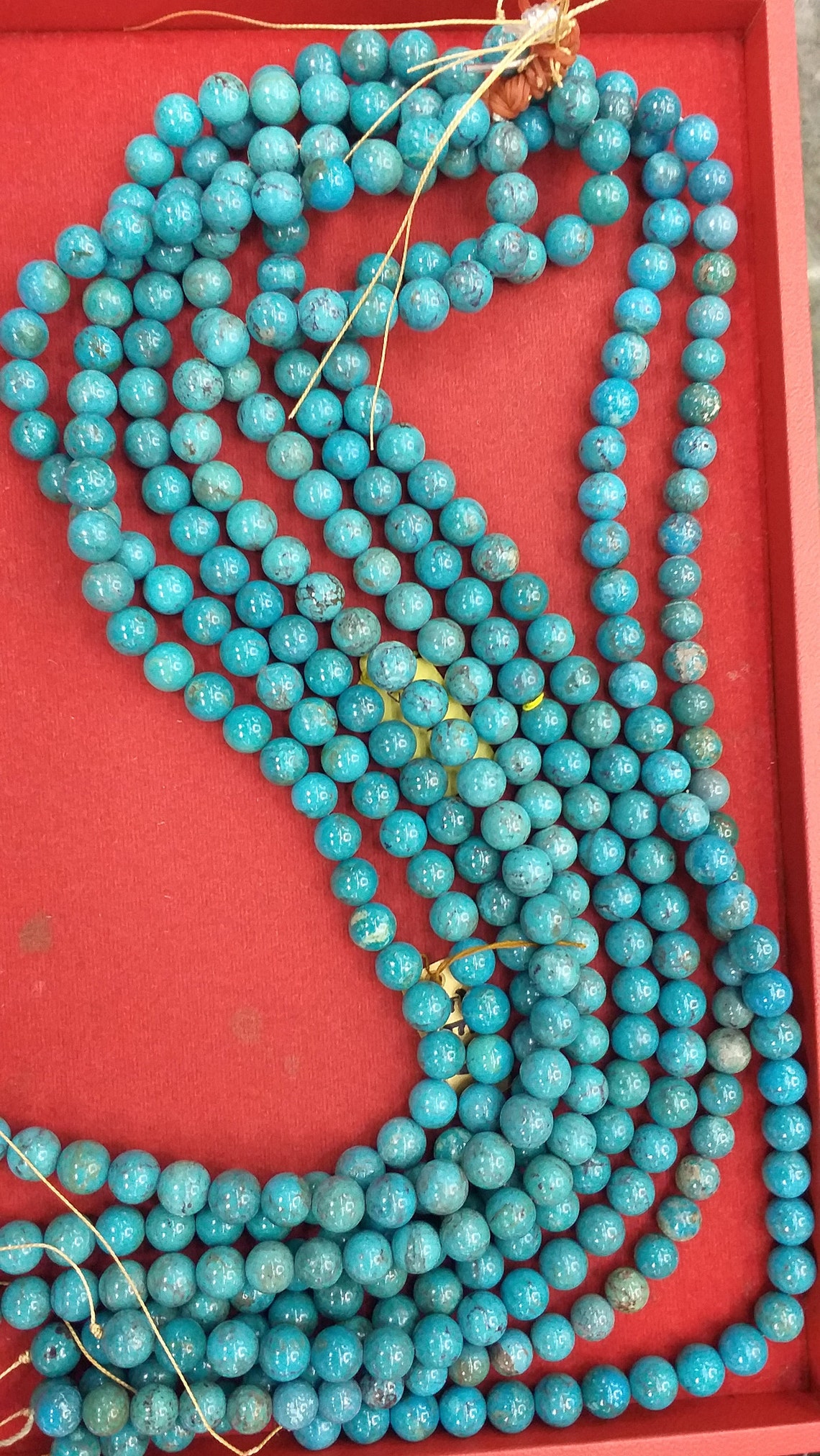 Amazing 10mm Natural Blue Persian Turquoise Beads Necklace Etsy