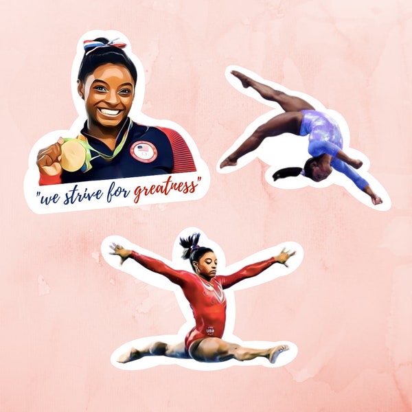 Simone Biles Stickers | USA Gymnastics Stickers | Olympics | Team USA | Laptop Stickers | GOAT | Simone Biles Merch | Water Bottle