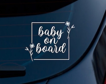 Calcomanía para coche "Bebé a bordo" / Pegatina para coche "Mamá primeriza" / Señal de embarazo / Pegatina para parachoques de seguridad infantil / Regalo para baby shower / Vinilo impermeable