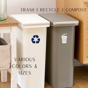 Trash, Recycle, AND Compost Stickers | Decals | Label | Vinyl | Trash Can | Custom | Indicator | Trash Sticker | Recycle Sticker | Organize