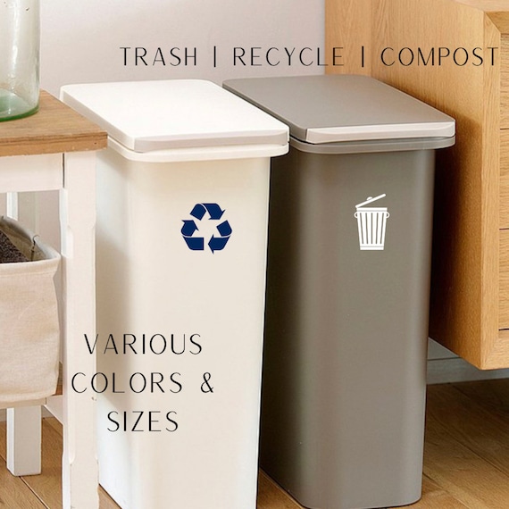 Trash, Recycle, AND Compost Stickers | Decals | Label | Vinyl | Trash Can | Custom | Indicator | Trash Sticker | Recycle Sticker | Organize