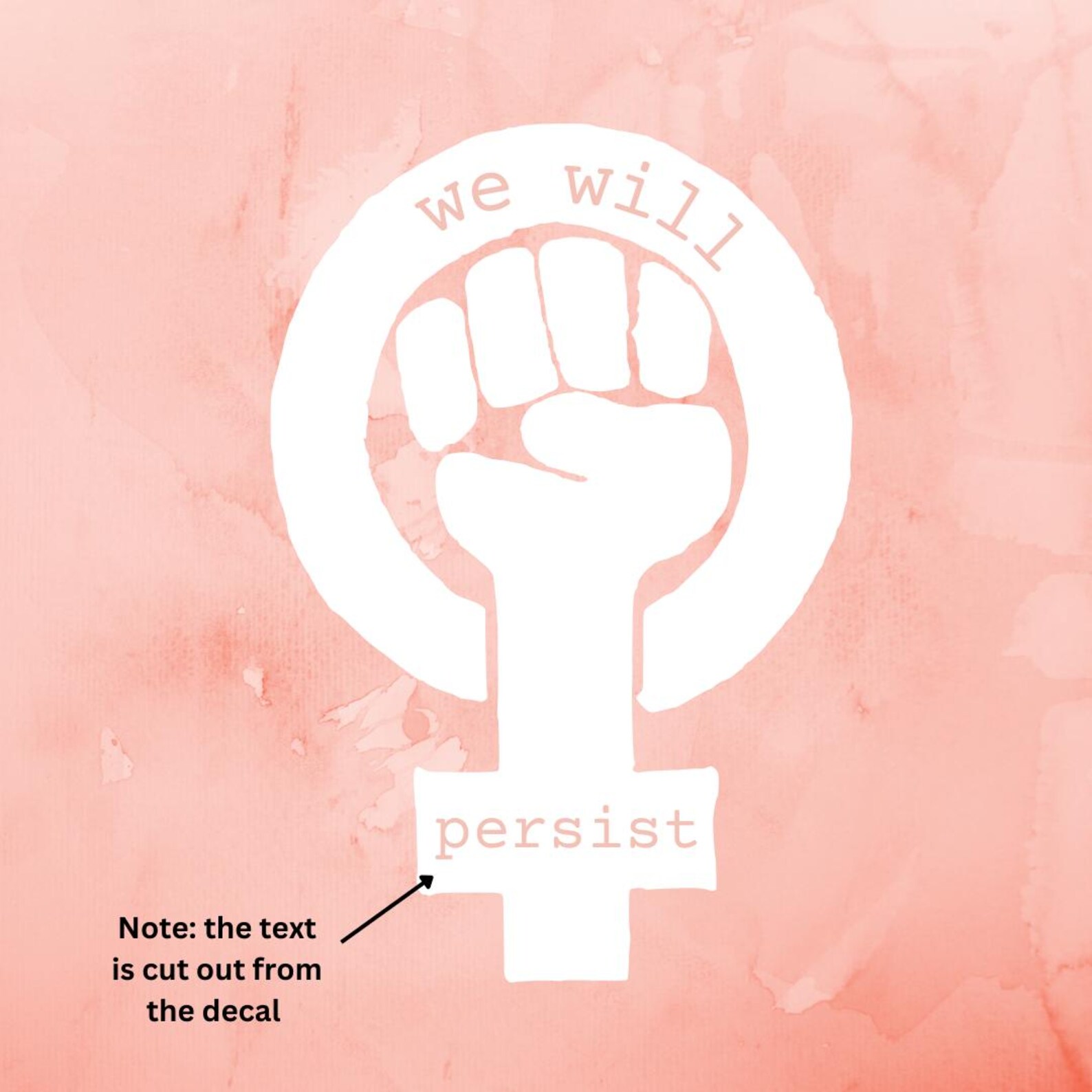 We Will Persist Decal | Car Sticker | Bumper Sticker | Fist | Feminist ...