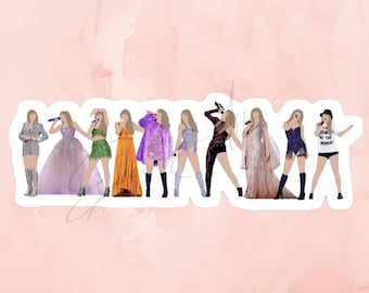 Taylor Outfits Sticker | Eras | Various Sizes | Tour | Matte Finish