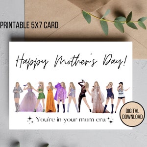 Cartão de Dia das Mães para Imprimir | Mãe | Feliz Dia das Mães | Download Digital | Download Digital | Taylor | Você Está na Sua Era de Mãe