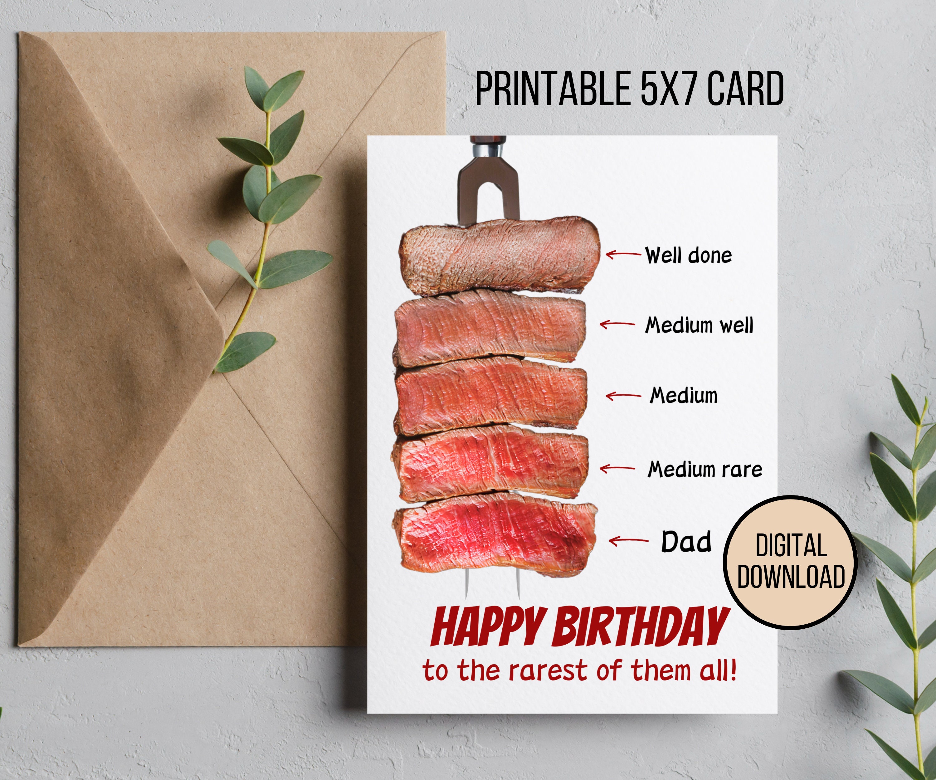 Dad Steak Card - Etsy