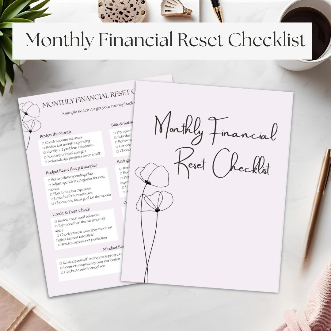 Def Reset Checklist.pdf Monthly Financial Reset Checklist | PDF Download & Canva Editable ...