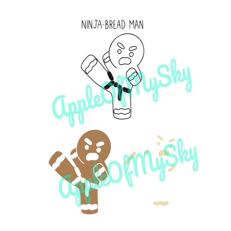 Ninja Bread Man SVG, PNG - Instant Download, Cricut, Silhouette - Etsy