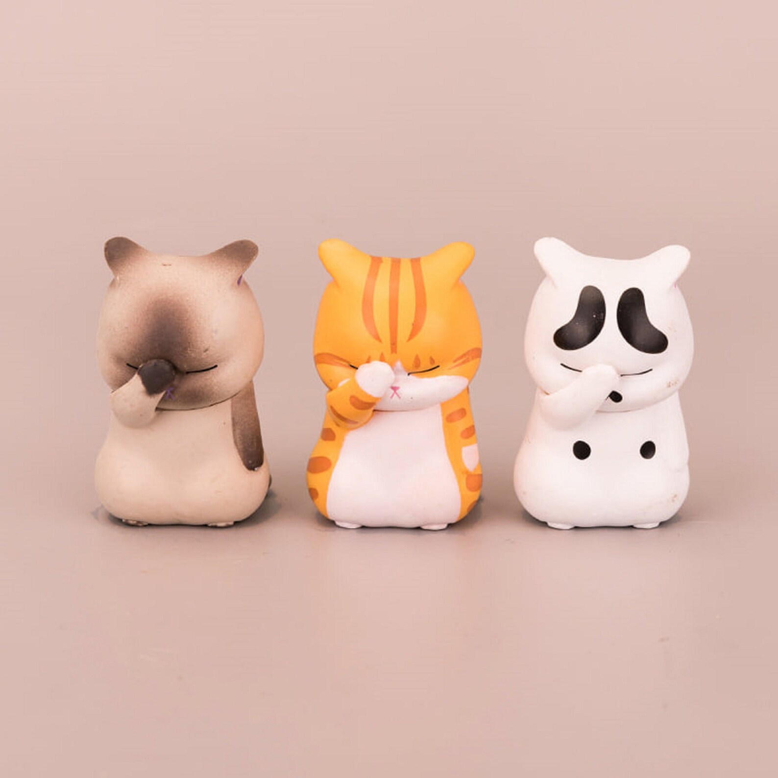Set of 3 Cute Cats Desk Art Cute Cat Gift Cool Cat Desk Etsy