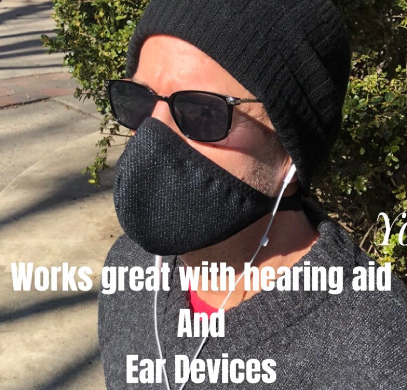 Ear free adjustable face mask. Hearing aid friendly mask/ Etsy