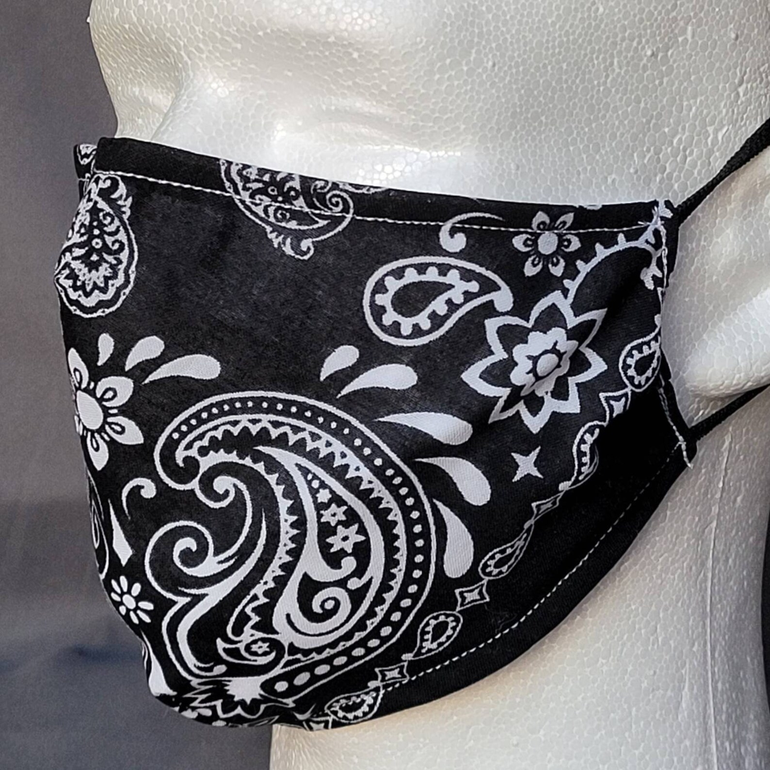 105 Black and White Bandana Design Adult Face Masks 100 Etsy
