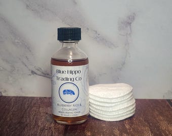 Blueberry Rice Toner for Face | Natural Hydrating Facial Toner with Collagen & Hyaluronic Acid | Small Batch Clean Skincare