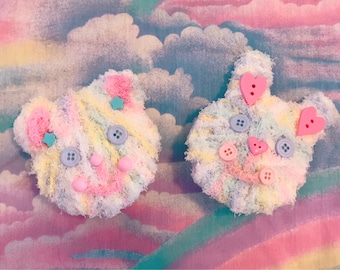 Pastel Bear and Bunny Brooches