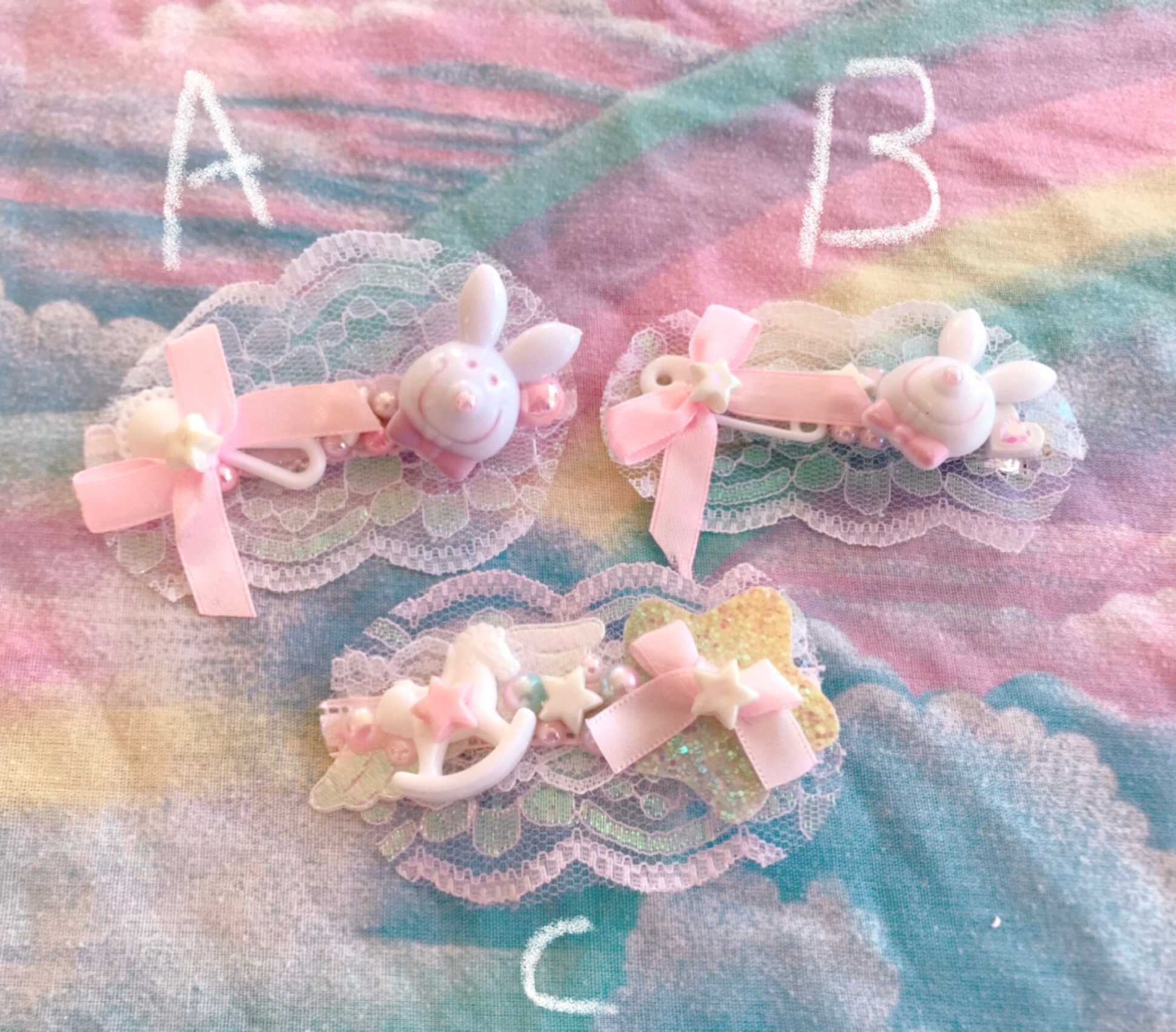 Pastel Lacey Clips - Etsy
