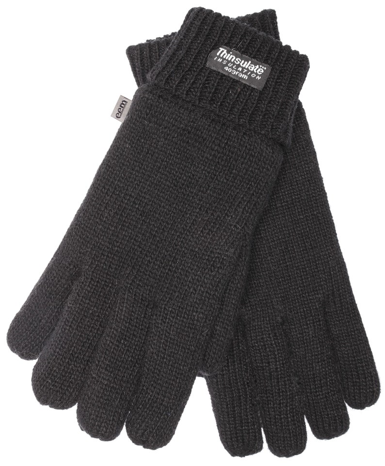 Men's knitted wool gloves with Thinsulate lining image 3