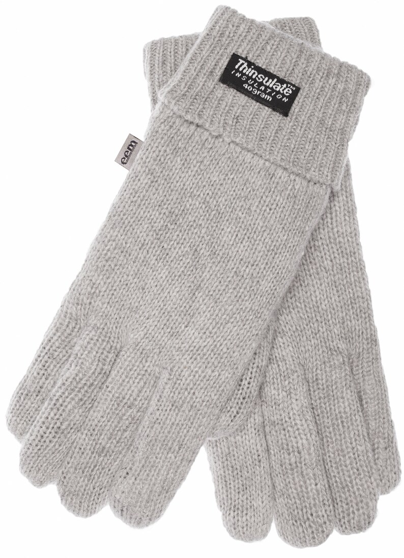 Men's knitted wool gloves with Thinsulate lining image 7