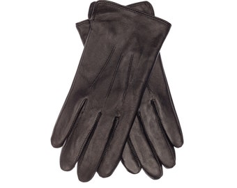 Men's gloves made of Italian leather, with touch function