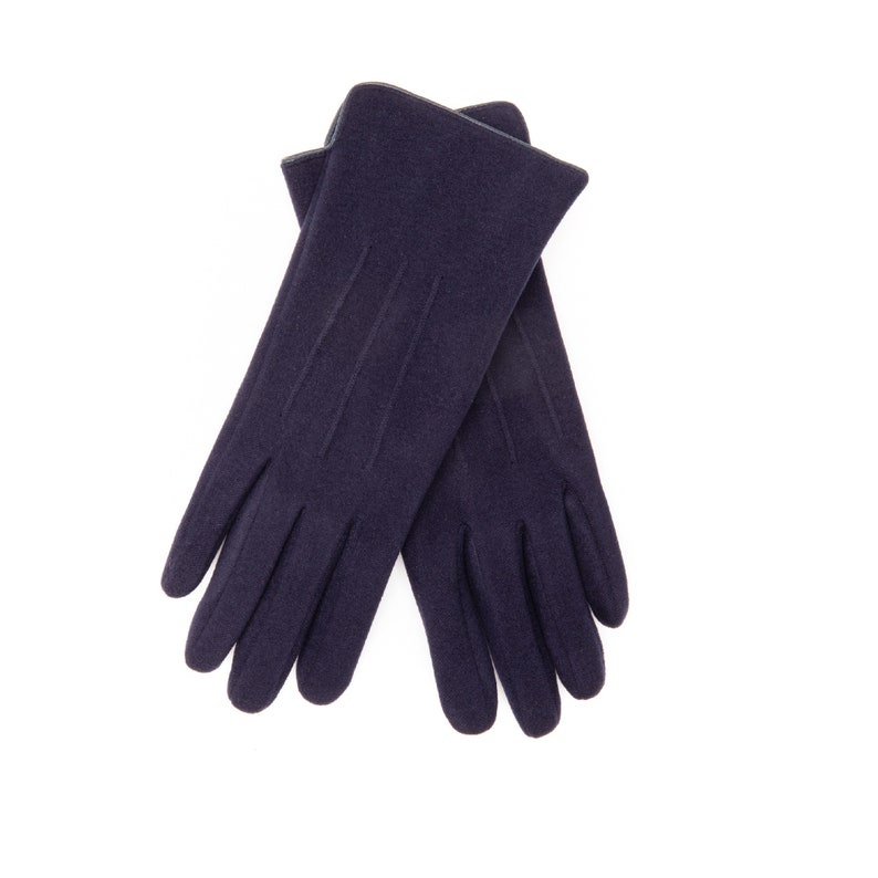 VEGAN ladies gloves in fleece optic lined with teddy fleece and equipped with touch function image 1