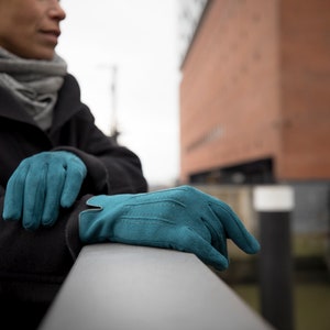 Veganer Damenhandschuhe in Velours-Optik gefüttert mit kuschelig weichem Teddyfleece Bild 7