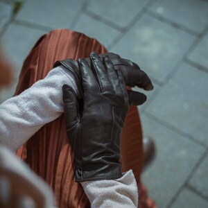Damen Lederhandschuhe, weiches italienisches Leder, angenehmes Futter Bild 6