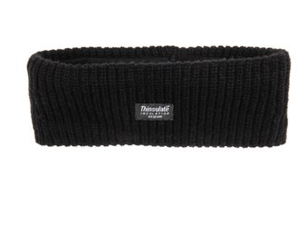 Women's wool headband with thinsulate lining, coarse rib