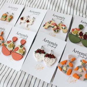 Handmade Polymer Clay Earrings: Autumn Fall Designs