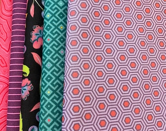 Tula Pink Fabrics 100% Quilters Cotton Bundle 1 yard cuts