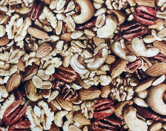 Nuts Mixed Nuts Bar Snacks Pub Snack Fabric 100% Cotton from Benartex