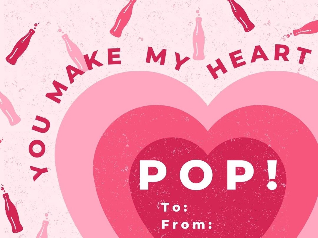 Valentine's Day Tag, You Make My Heart Pop, Valentine Gift Label, Kids