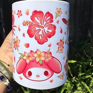 Hibiscus Island Hello Kitty|My Melody|Keroppi|Cinnamoroll|Pochacco|Cute Coffee or Tea Mug