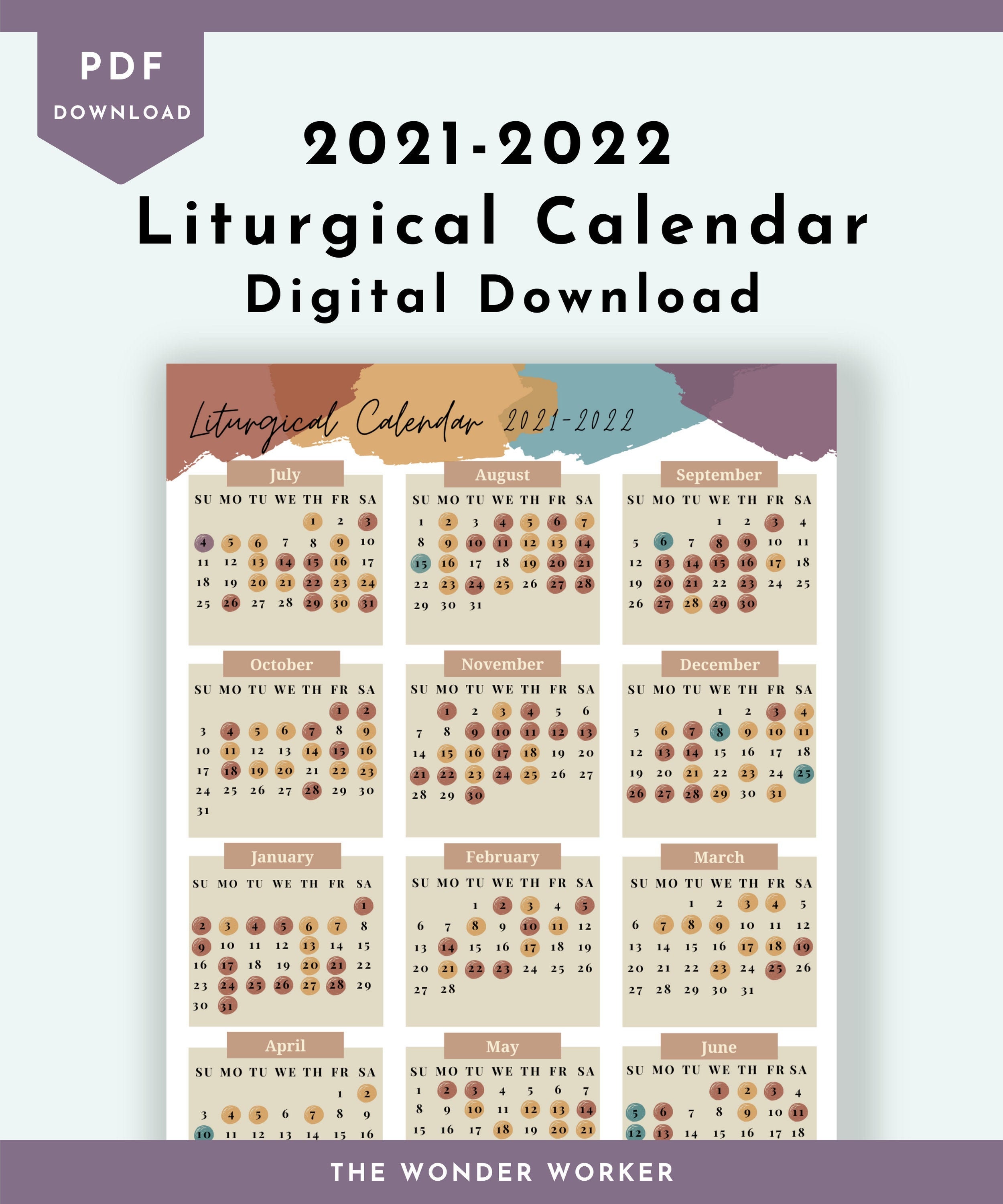 2021 2022 Liturgical Calendar