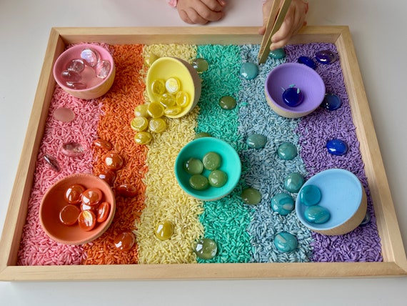 Colored Wooden Bowls | Sensory Tool | Sensory Toy | Waldorf sensory tools | Montessori sensory tools