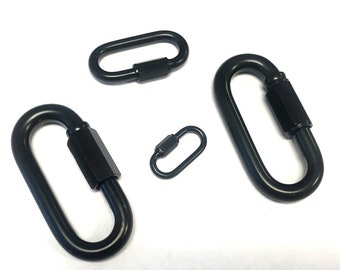 10 Pc - Black Coated Satin Finish Quick Link / Chain Link - 1/8"