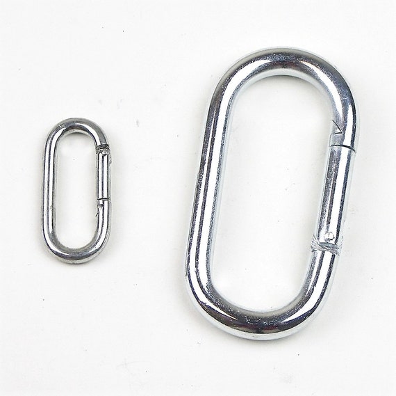 10 Pc. Zinc Plated Straight Oval Spring Snap Hook Carabiner 5/16