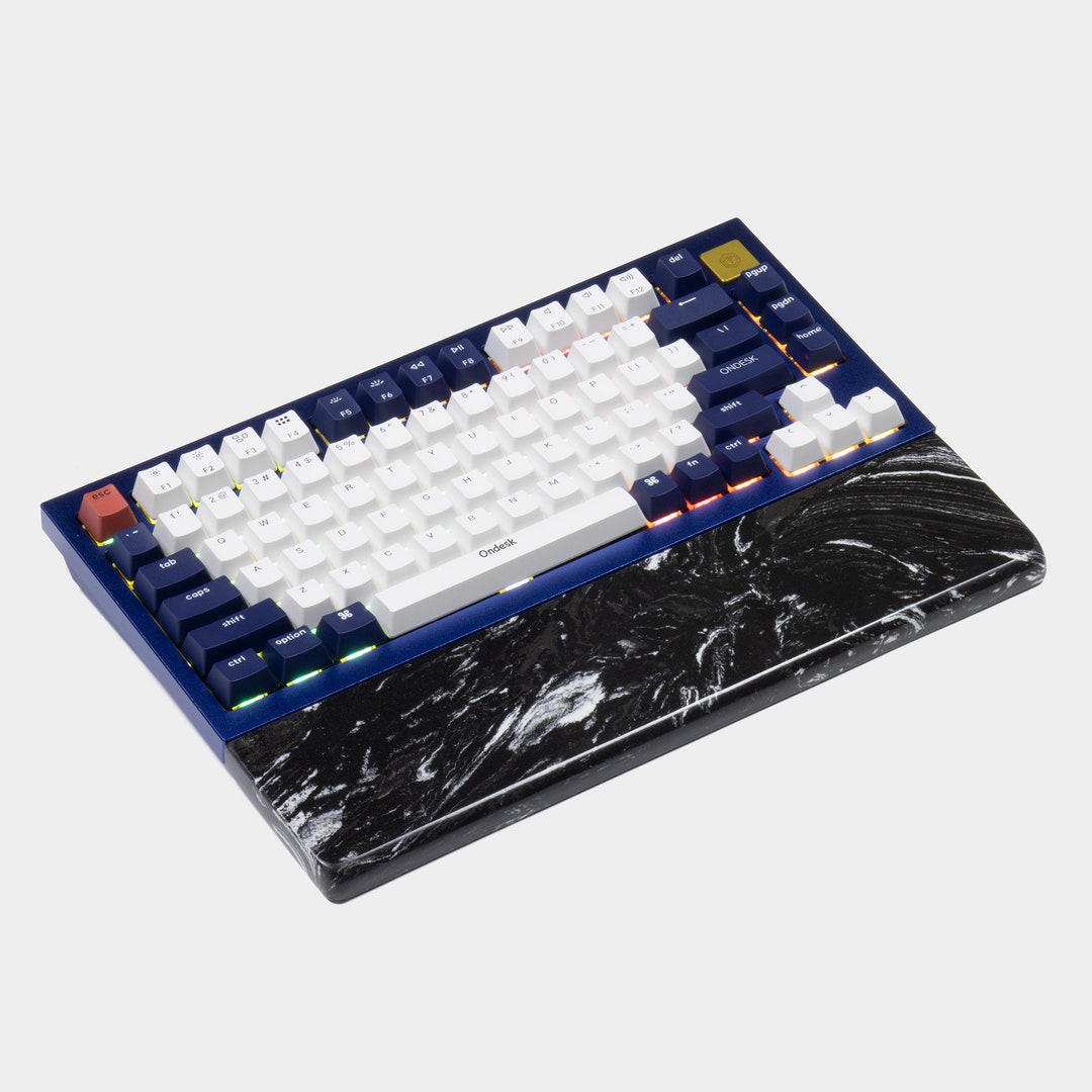 Keychron Keyboard Black White and Gray Quartz Wrist Rest QMK Q1 Q2 Q3