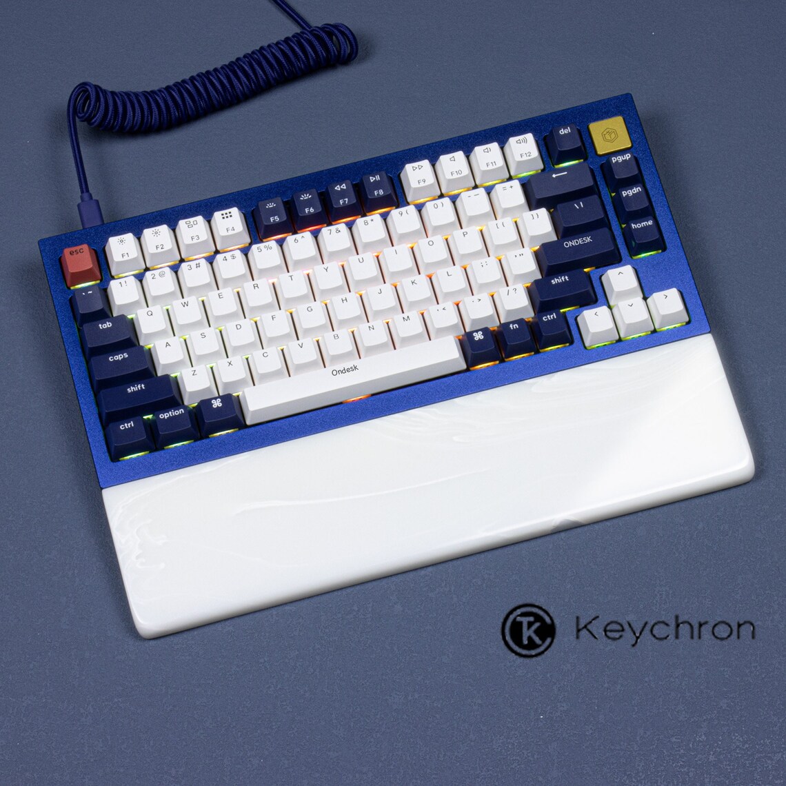 Keychron Keyboard Snow White Resin Wrist Rest QMK Q1 Q2 Q3 Q4 Etsy