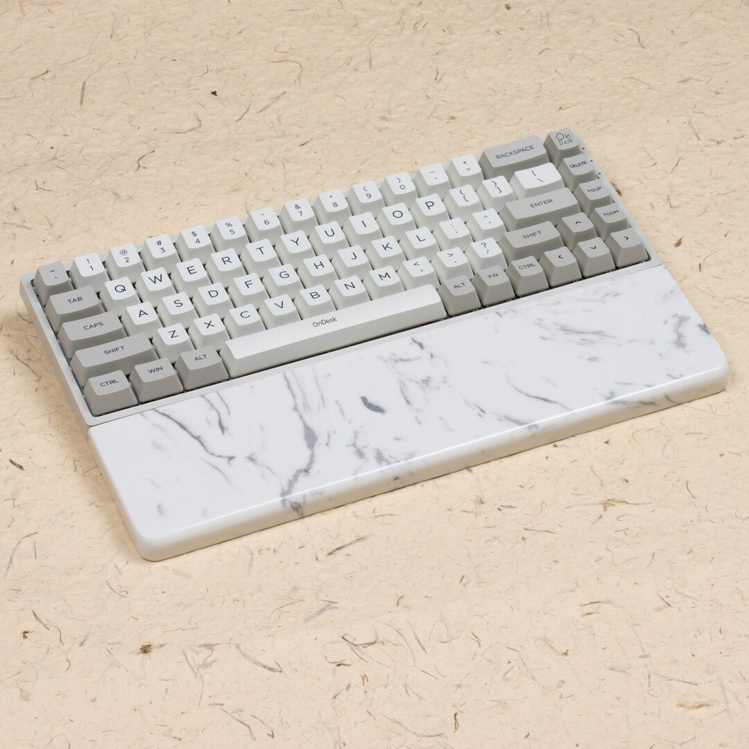 Quartz Wrist Rest White Stone Pad Wrist Plam GMMK Keychron 80 75 Alice