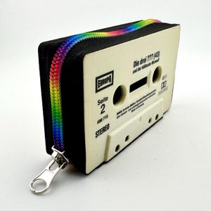 Upcycled Vintage Cassette Wallet - Retro Tonband verwandelt in Münz-, Bargeld- oder Ohrhörerhalter - einzigartiges handgefertigtes, umweltfreundliches Accessoire