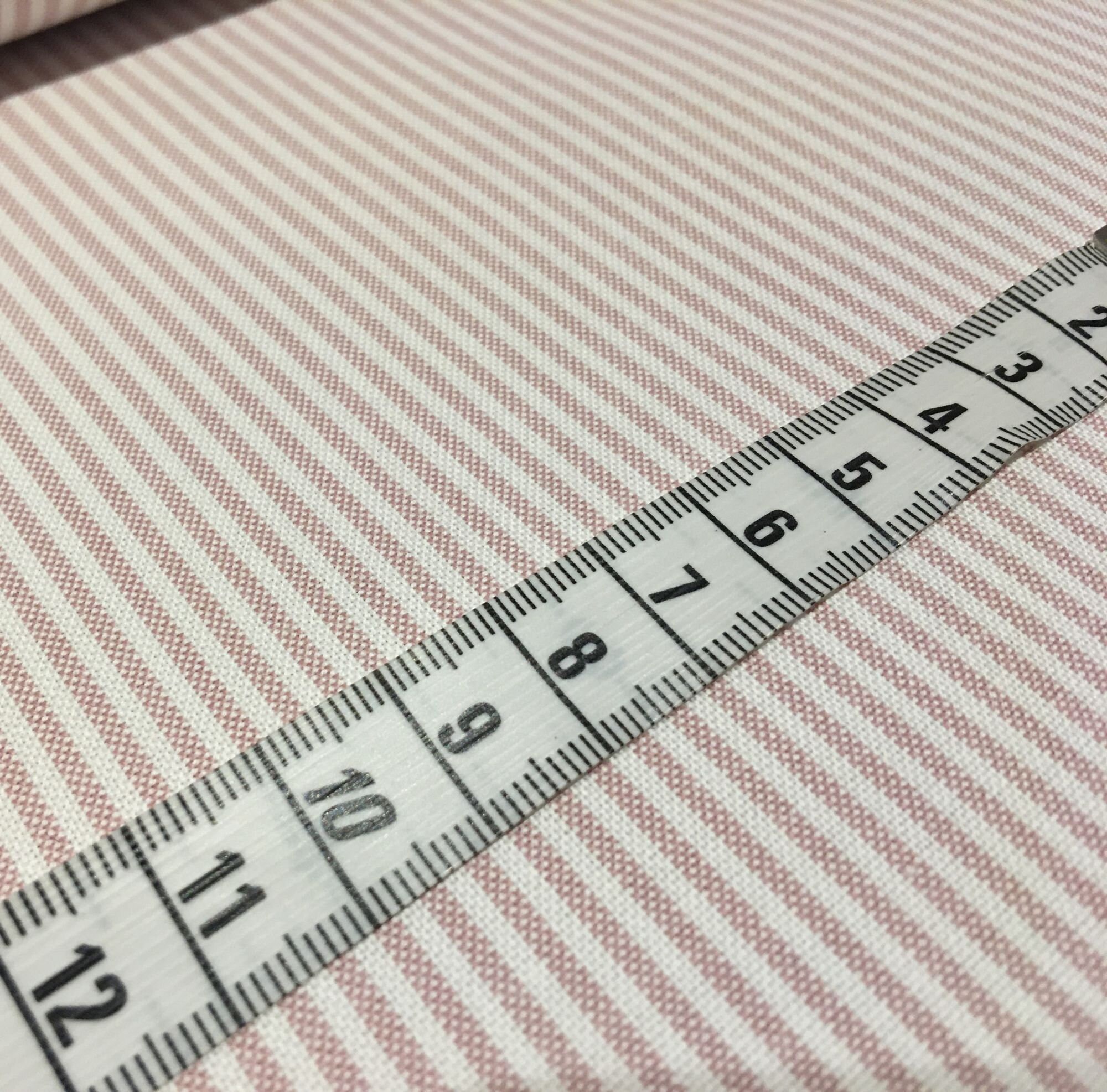 Cotton fabric, rose, white, fine stripes, Oxford, Westphalia fabrics,