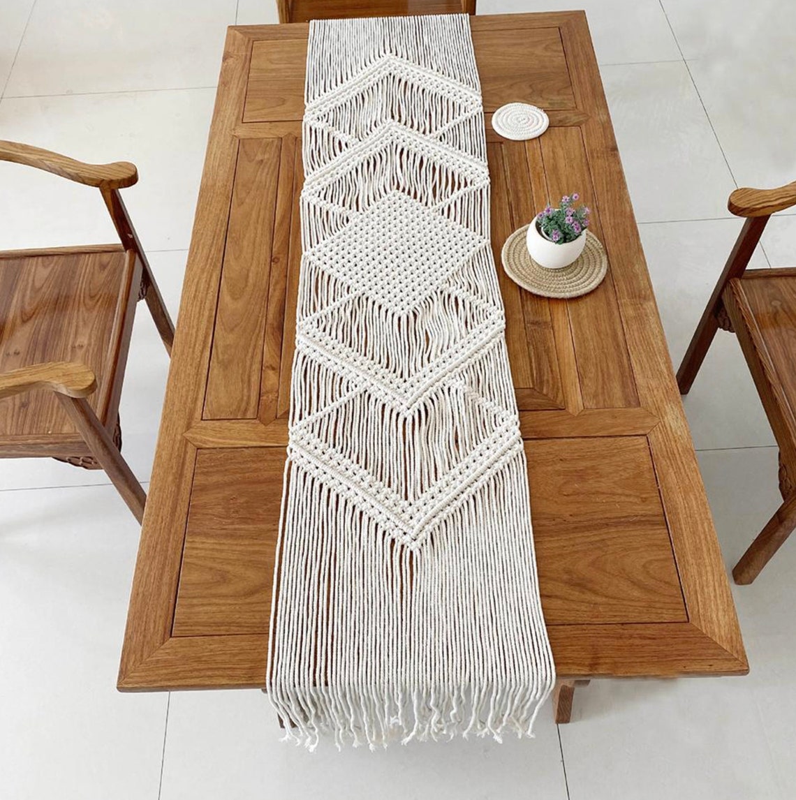 Etsy Table Runner Handmade natural Macrame Runner 34 X Etsy Canada