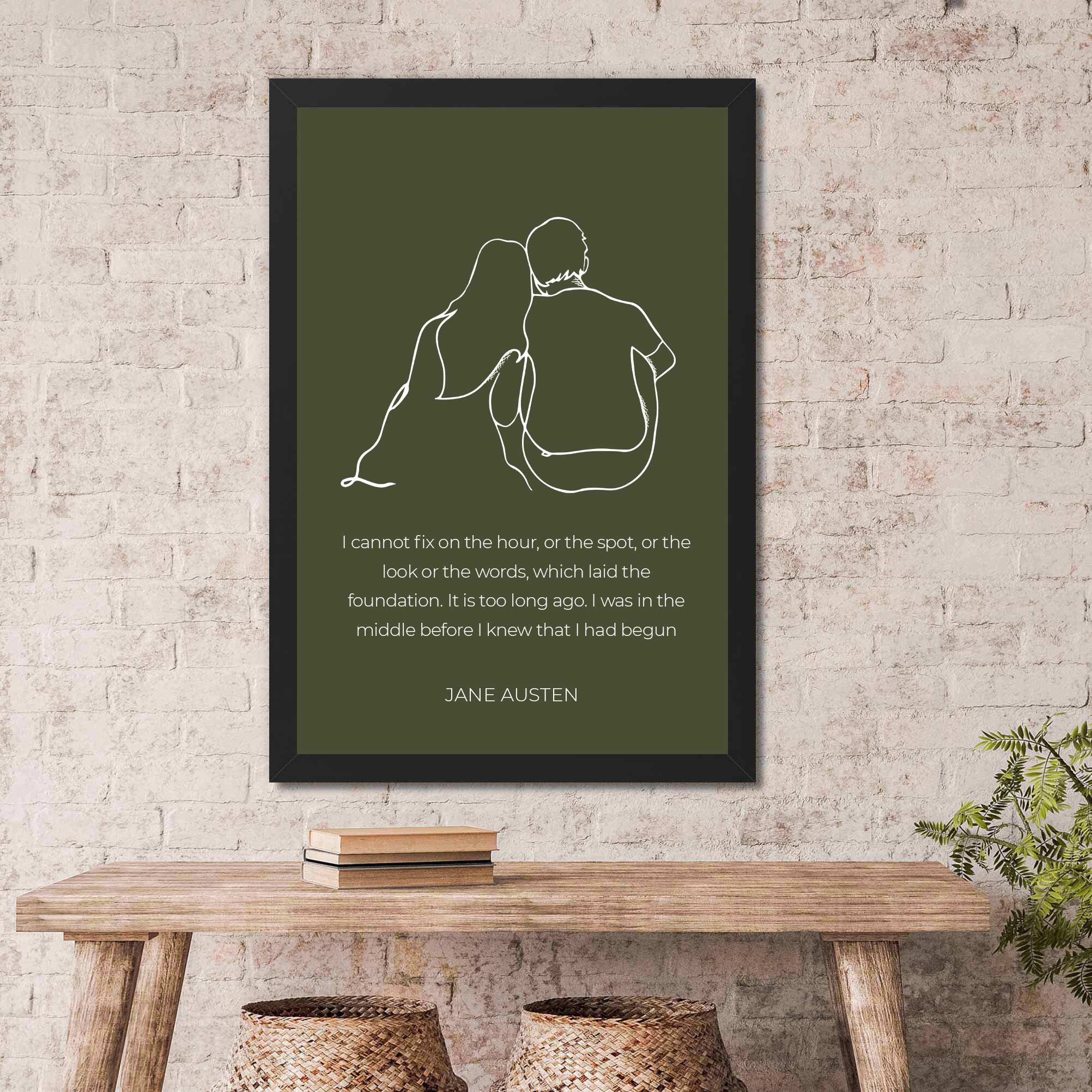 Custom Love Quote Art Print Jane Austen Poster Personalized Etsy