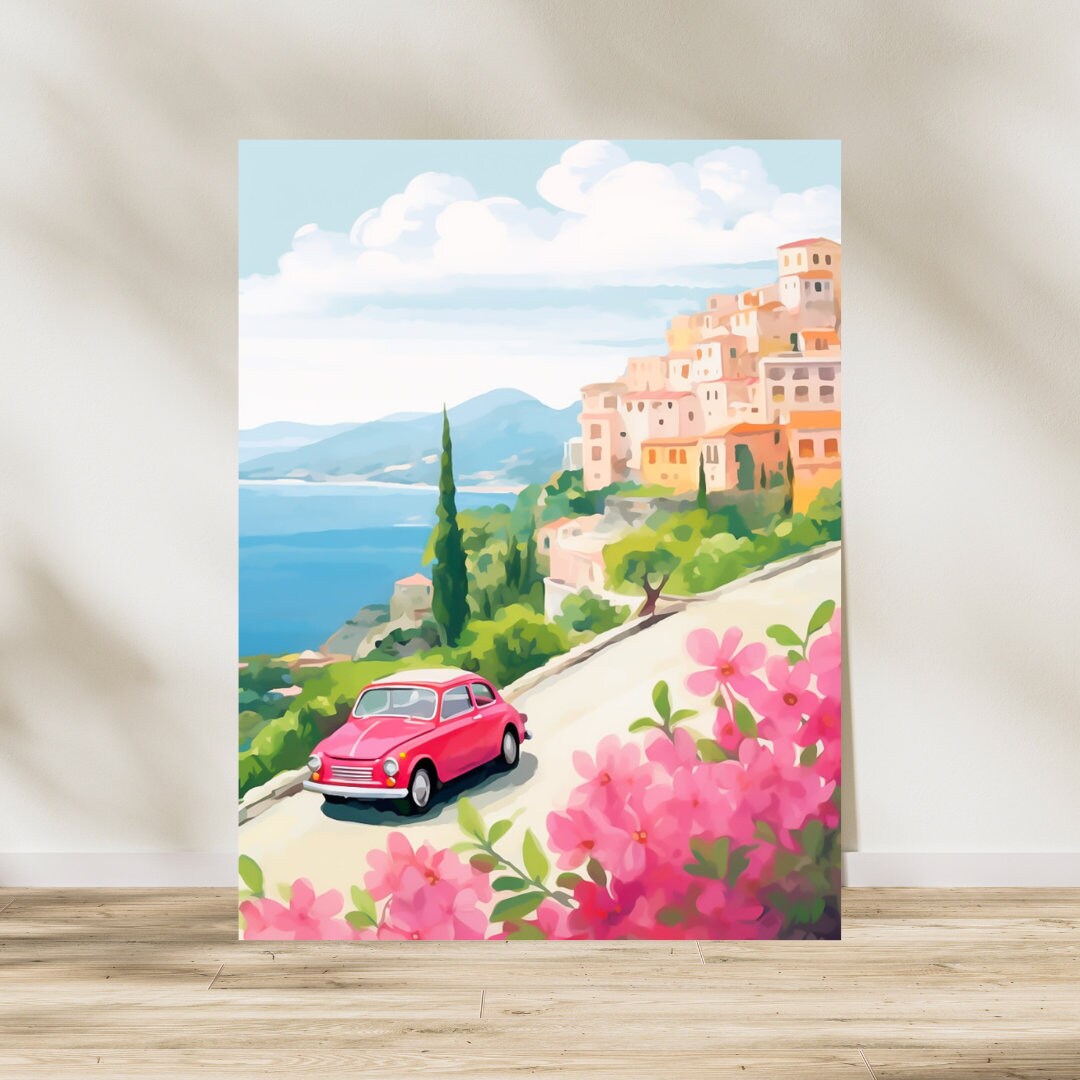 CERVO Italia 版画 額入　レトロアート CERVO Italia 版画 額入 レトロアート