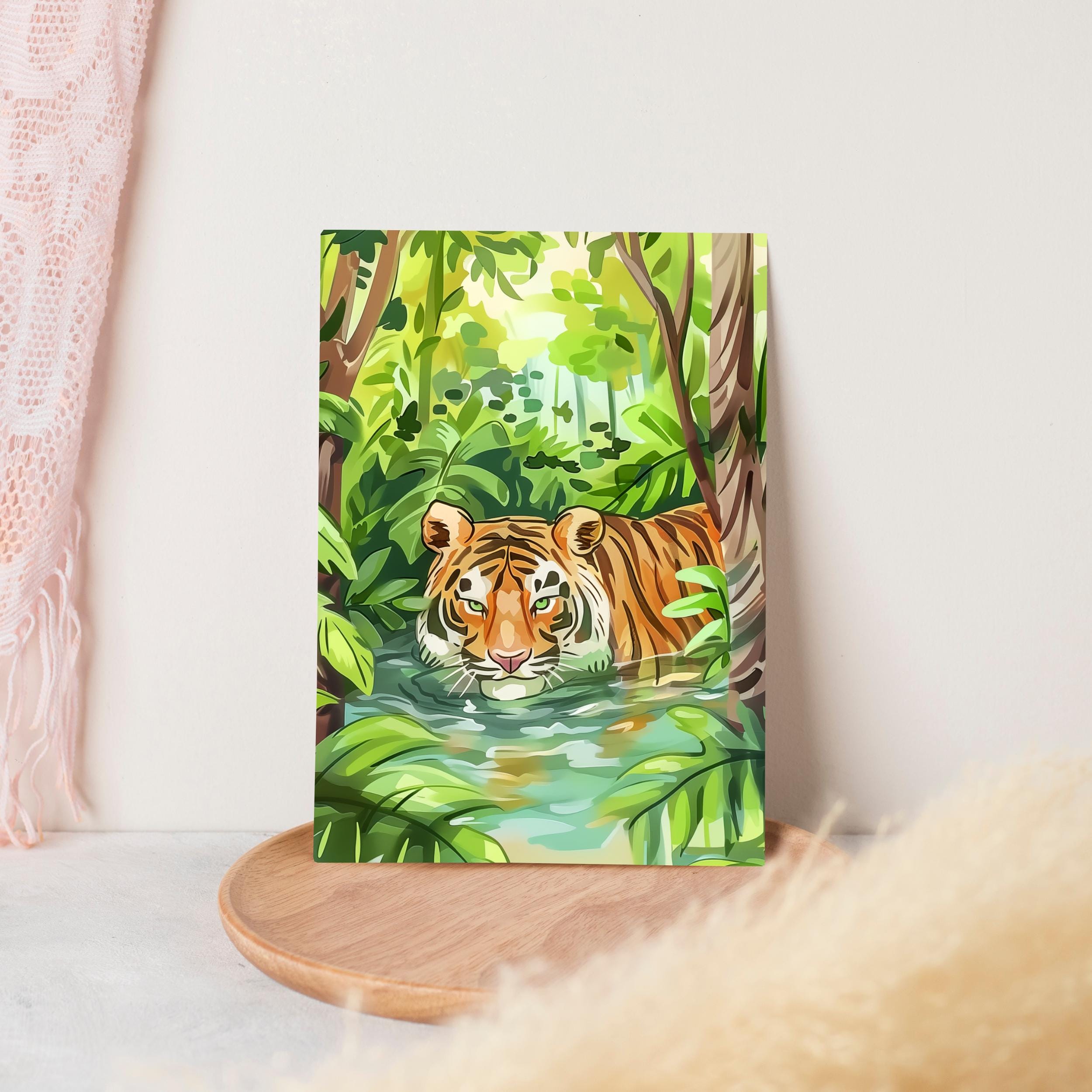 Tiger Watercolor Print, Exotic Jungle Animal Wall Art - Etsy