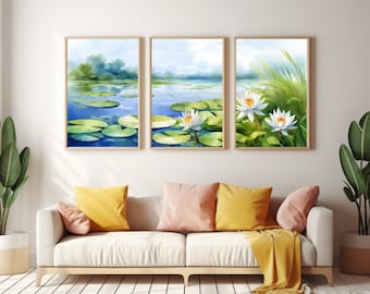 Everglades Watercolor Print Set of 3, Florida Wetlands Wall Art, Nature Decor, Swamp Poster, Sunshine State Artwork, American Landscape