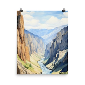 Canyon del Colca Watercolor Print | Peru Gift | Canyon Art | Peruvian Art | Landscape Decor | Andean | South America Poster | Nature Poster