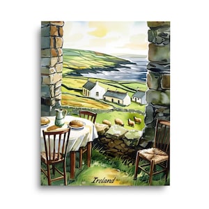 Irish Farmhouse Watercolor Print | Ireland Travel Gift | Countryside Wall Art | Coastal Landscape | Dingle | County Kerry | Kitchen Decor