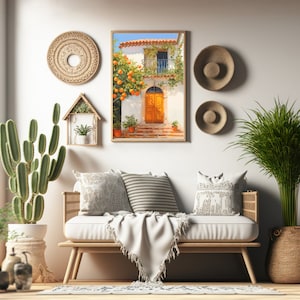 Andalusian Orange Tree Watercolor Print, Spain Wall Art, Mediterranean Home Decor, Spanish Travel Poster, European Countryside Artwork image 7